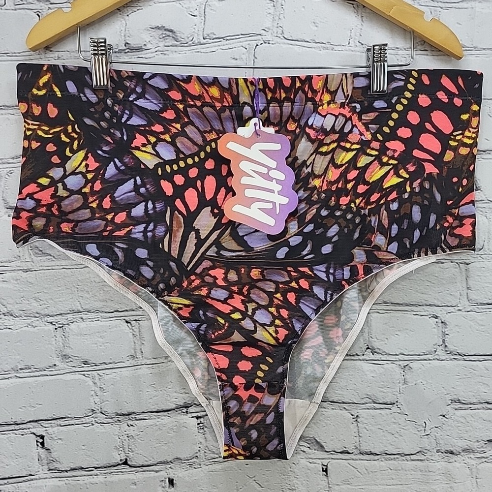 Yitty Mesh Me Smoothing High Waist Brief Pink Butterfly Sz 3X New with Tags